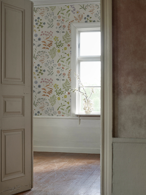 Botanica, White custom-fit wallpaper - Boråstapeter